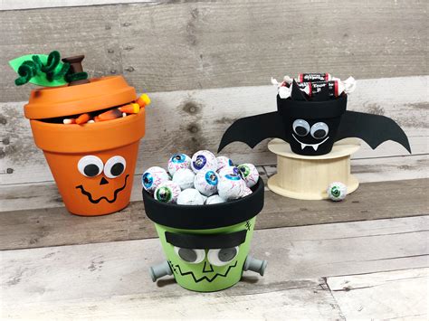 Halloween Crafts With Clay Pots Make A Pumpkin Bat And Frankenstein