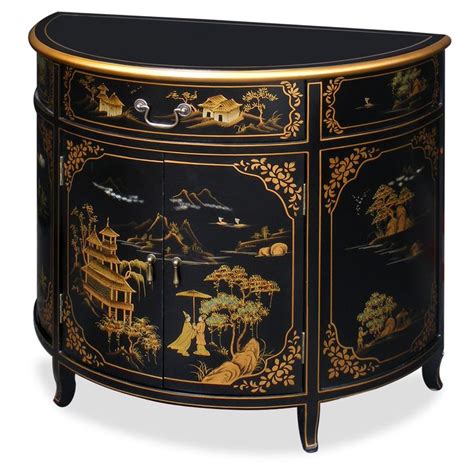 Hand Painted Chinoiserie Half Moon Cabinet The Hand Painted Opulence