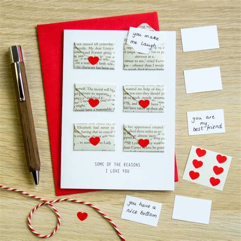 Six Love Note Mini Envelope Valentines Card By Berylune