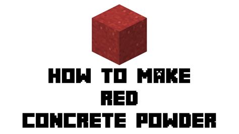 Minecraft Survival How To Make Red Concrete Powder Youtube