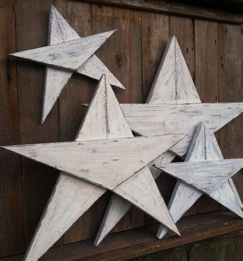 Wood Stars Set Of 3 Or 4 Rustic Wood Stars By Lowerarkcrafts