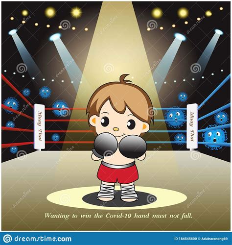 Thai Boxing Cartoon Muay Thai Vector Illustration