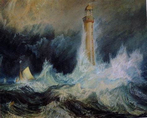 J M W Turner A Stormy Sea And A Lighthouse Fine Art Print 32x24