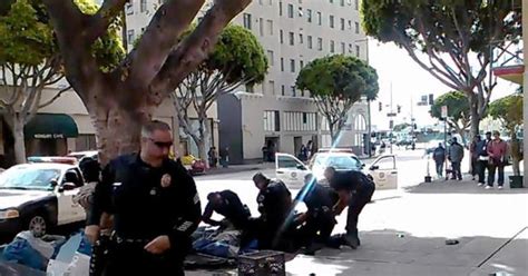 Lapd Says Homeless Man Shot By Cop Was Reaching For Officers Gun Cbs News