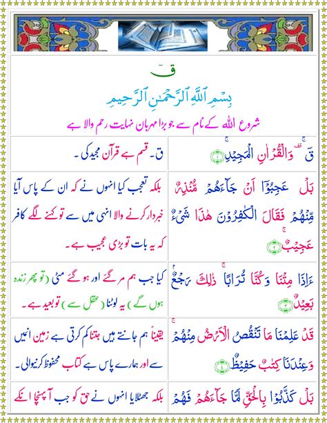Surah Qaaf Urdu Quran O Sunnat