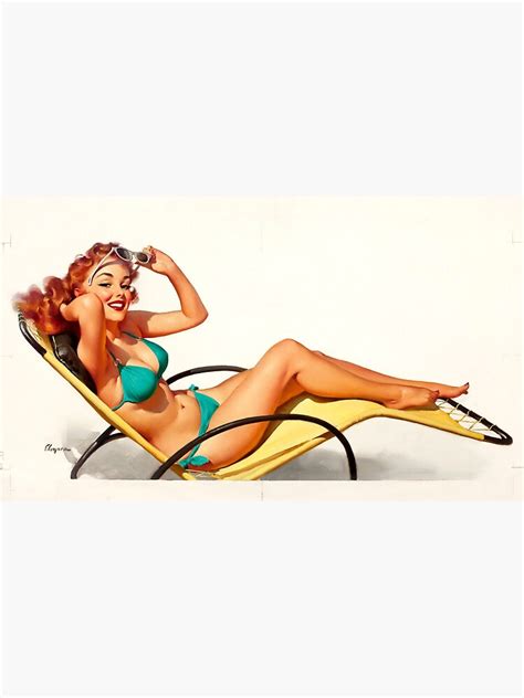 Pin Up In Turquoise Bikini Pin Up Art Magnet By Rbent Redbubble
