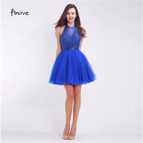 Finove Beading Prom Dresses 2018 New Styles Halter Sexy Backless Neck