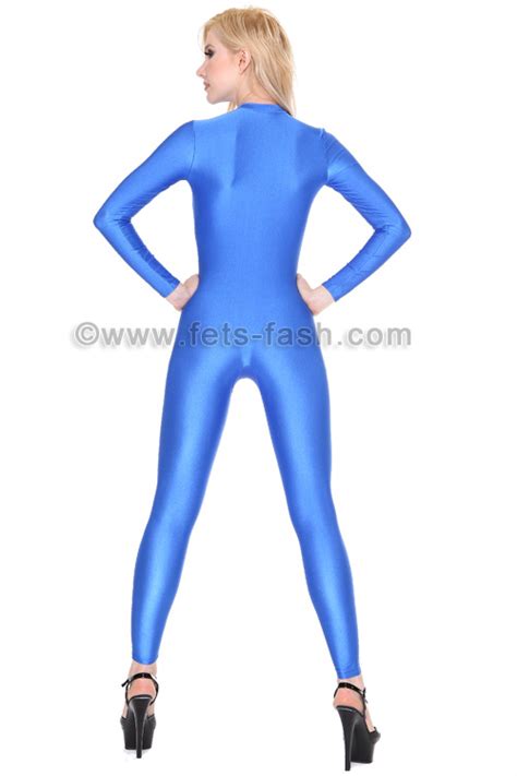 Fets Fash Catsuit Elastane Fabrics With Front Zip Fastener