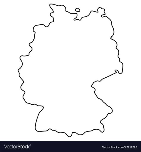 Outline Map Of Germany Geographic Borders Vector Image