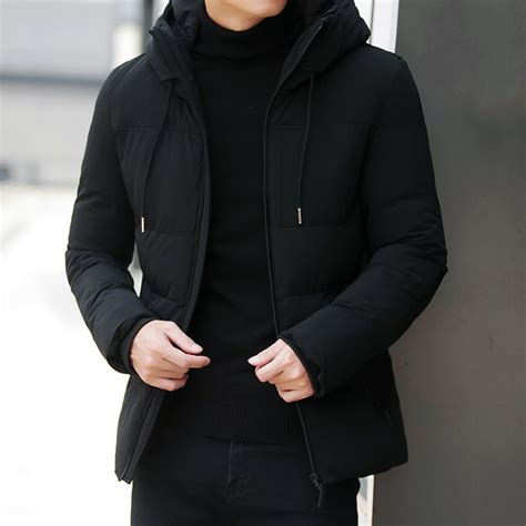 Winter Jacket Men Parka Fashion Hooded Jacket Slim Cotton Warm Jacket Coat Men Solid Colo Thick ...