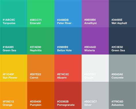 Famous Flat Web Design Color Palette References