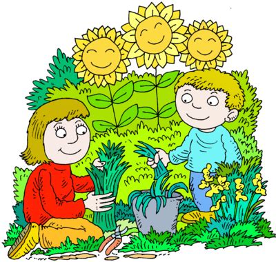 Image: Mother and Son in a Happy Gardening Picture | Christart.com