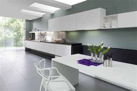 Popular choices for modern kitchen decor are blacks, grays, whites, and dark hardwoods. Designer Kitchens | Luxury Kitchens | Modern Kitchen Designs