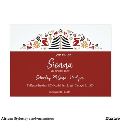 African Styles Invitation Birthday Party 21, Birthday Celebration