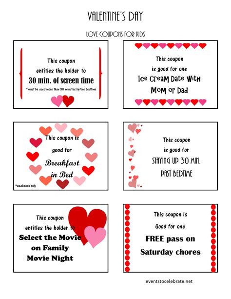 valentine s day love coupons events to celebrate