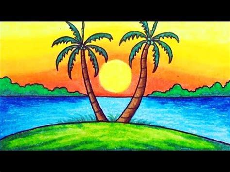 How to Draw Easy Scenery | Drawing Sunset Scenery Step by ... Drawing,pastel drawing,nature drawing,landscape scenery drawing,village scenery drawing,step by step drawing,step by step.