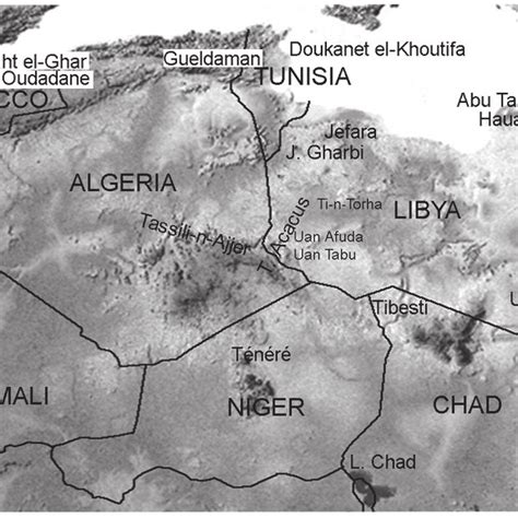 Map Of Northern Africa With Location Of Sites Cited In The Text