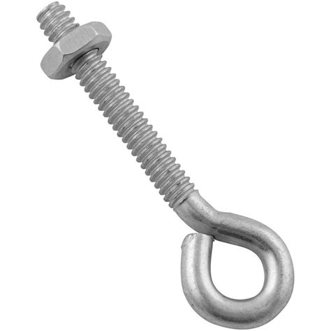 National Hardware In X In Zinc Plated Eye Bolt With Hex Nut