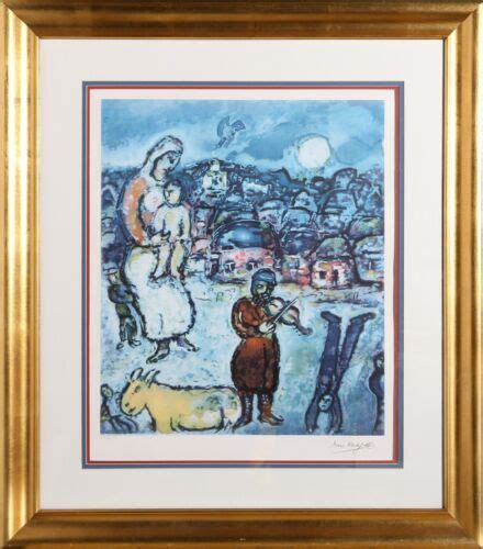 Marc Chagall Fiddler On The Roof Offset Lithograph Facsimile Signed