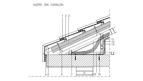 Inclined Roofs Of Concrete Tiles Cad Structure Details Dwg File Cadbull
