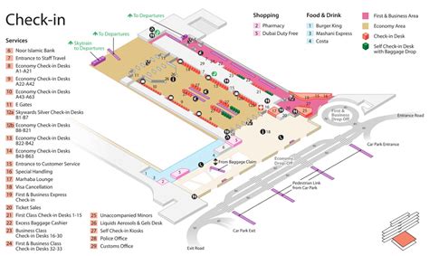 Dubai International Airport Terminal 3 Arrivals Map