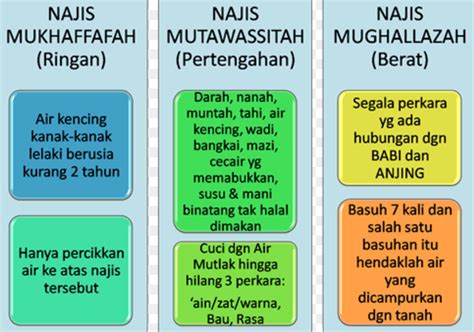 Najis, Contoh Najis dan Jenis Jenis Najis