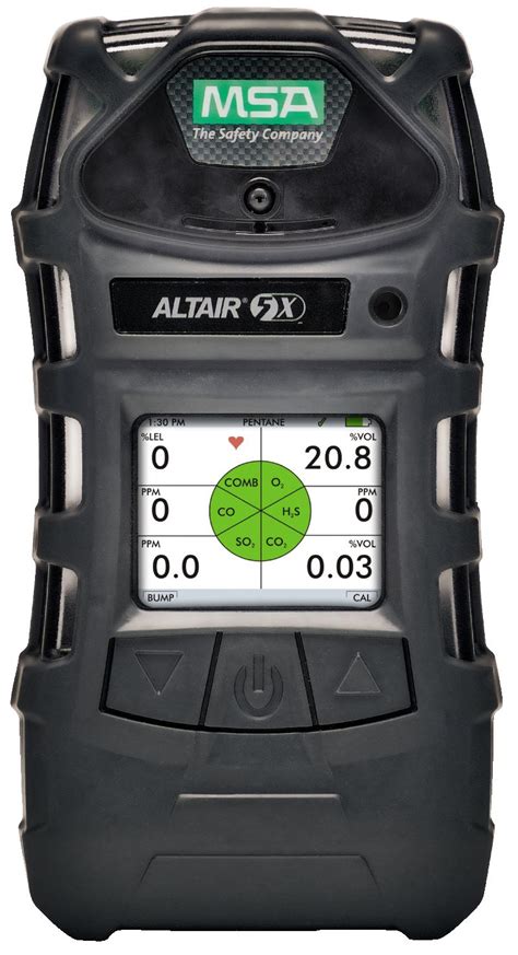 The msa altair® 4x multigas detector is an extremely durable detector that simultaneously measures up to four gases from a wide range of xcell(r) sensor options, including combustible gases, lel, oxygen, carbon monoxide, hydrogen sulfide, sulfur dioxide. MSA Altair 5X Multigas Detector - 10187274