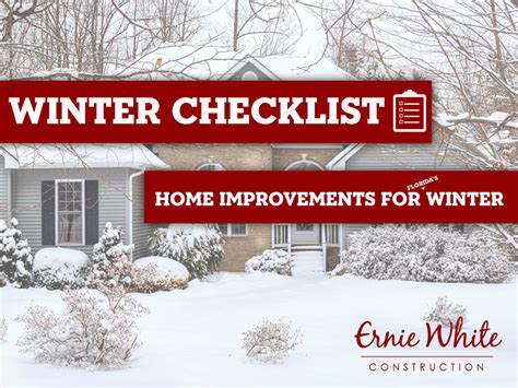 Winter Maintenance Checklist — Ernie White Construction