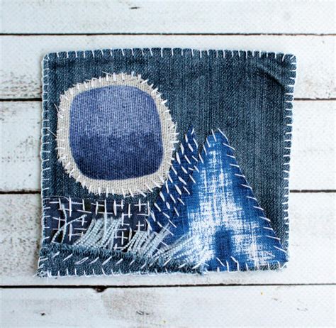 Denim Boro Patch Sashiko Fabric Stitching Upcycled Quilt - Etsy
