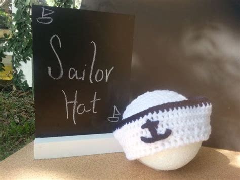 Nautical Crochet Sailor Hat Etsy Nautical Crochet Sailor Hat