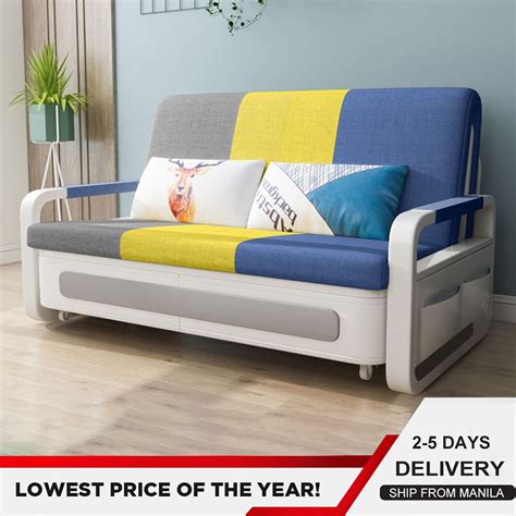 Sofa Bed Dual Use Folding Single Multifunctional Cotton Linen 150cm