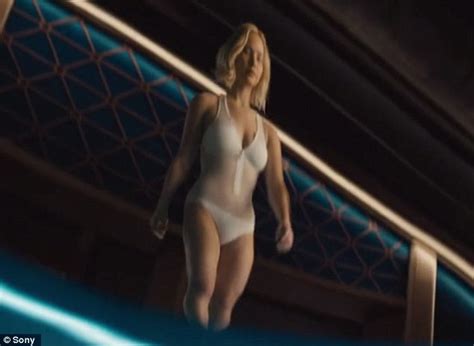Jennifer Lawrence Battles Gravity While Swimming In New Clip From Passengers Daily Mail Online