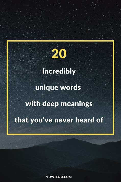 20 Unique Words With Deep Meanings The Ultimate List Vowlenu