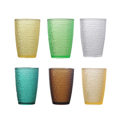 Buy Tebery 6 Pack Drinking Glasses Set 12oz Colored Plastic Tumblers