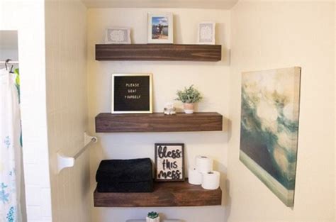 I've always dreamed about having nice open shelving above the toilet to style up real cute and provide extra storage. Over The Toilet Storage Floating Shelf Set of Three ...