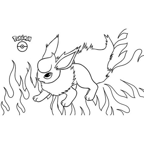 Cute Pokemon Flareon Coloring Page 🐹 Free Online Coloring Pages 🍄