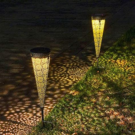 Set Of 2take Me Solar Pathway Lights Garden Outdoor Waterproof Metal