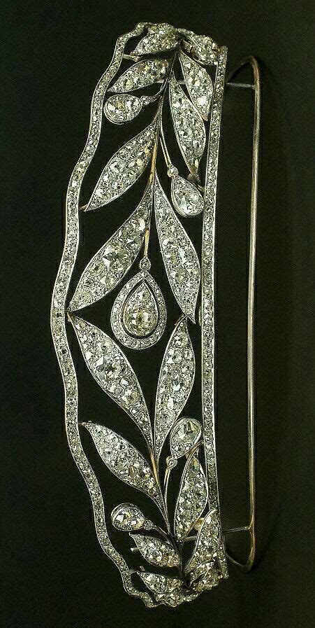 Diamond Wreath Tiara By Cartier Designed As Two Laurel Leaf Fronds