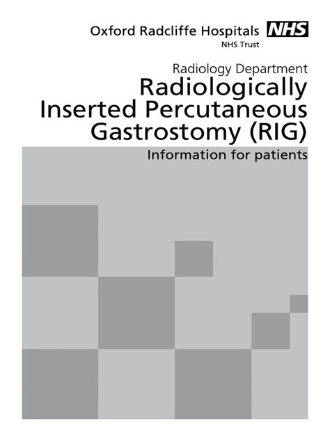 Radiologically Inserted Percutaneous Gastrostomy Radiology Patient
