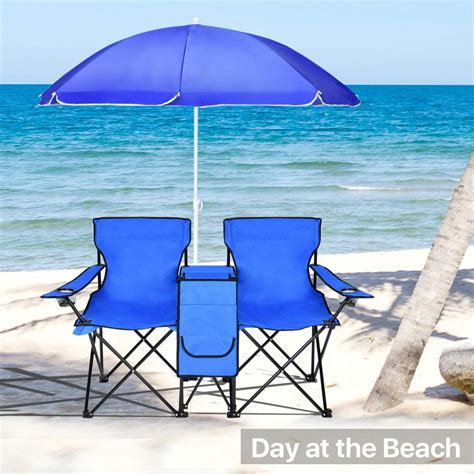 Beach Chair With Canopy Folding Camping Chairs With Umbrella And Table