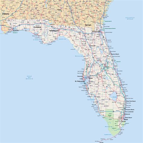 Florida Map Digital Vector Creative Force