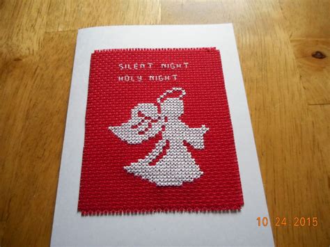 Christmas Angel Card Cross Stitch Available In My Etsy Shop Debbywebbyscards