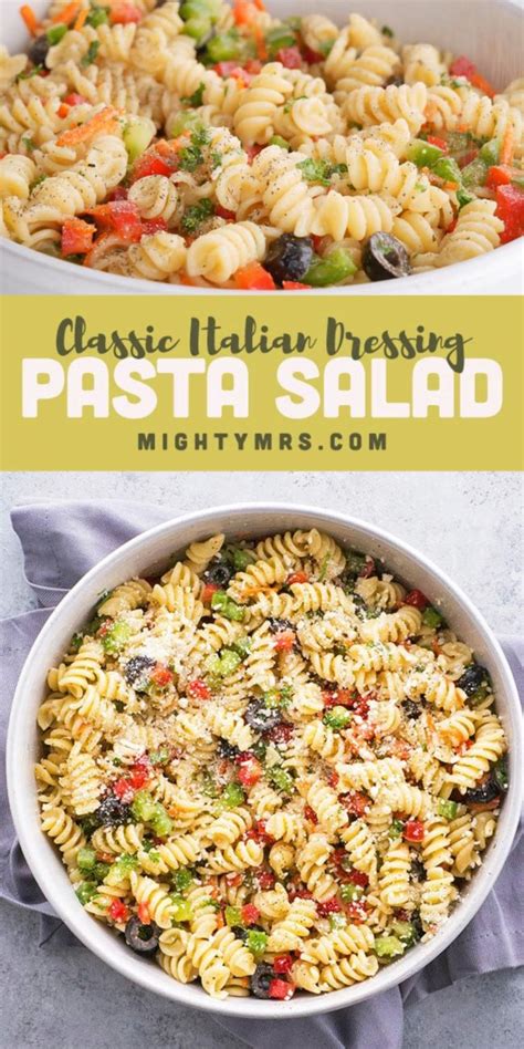 Classic Italian Pasta Salad Vegetarian Mighty Mrs Super Easy