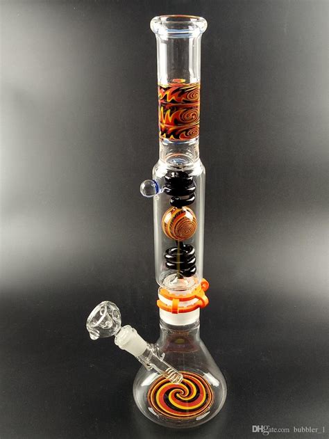 2019 oil rigs perc recycler smoking bong scientific 45cm tall bubbler glass bongs beaker water