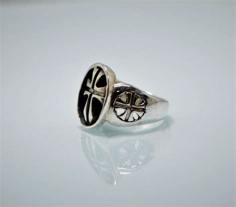 925 Sterling Silver Knights Templar Cross Signet Ring Eliz Eliz