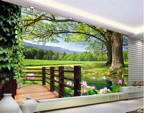 Buy 3d Room Wallpaper Landscape Balcony Scenery 3d