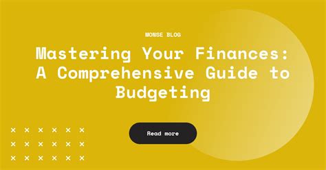 Mastering Your Finances A Comprehensive Guide To Budgeting Monse