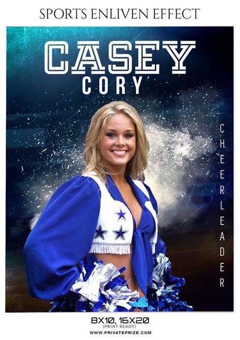 Casey Cory Cheerleader Sports Enliven Effect Photoshop Template