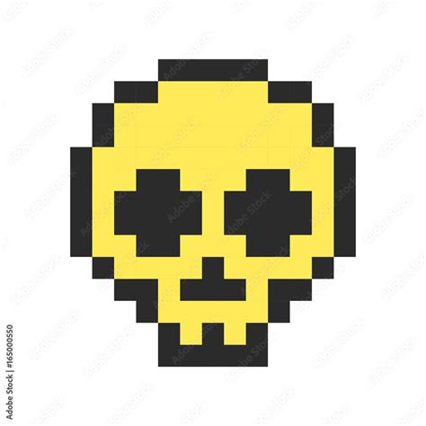 Pixel Skull Pixel Art Cartoon Retro Game Style Stock Vector Adobe Stock