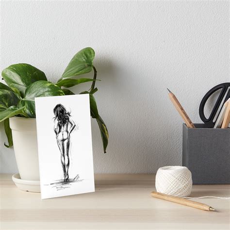 Nude Female Figure Charcoal Sketch Drawing Art Board Print For Sale By Edrawings Redbubble